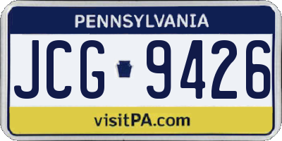 PA license plate JCG9426