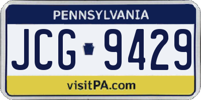 PA license plate JCG9429