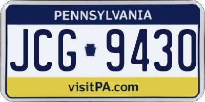 PA license plate JCG9430