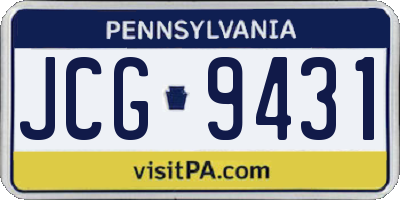 PA license plate JCG9431