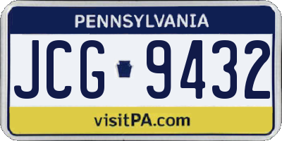 PA license plate JCG9432