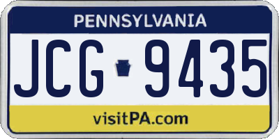 PA license plate JCG9435