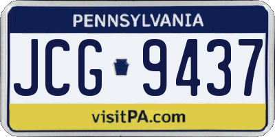 PA license plate JCG9437