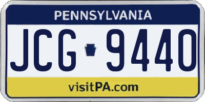 PA license plate JCG9440