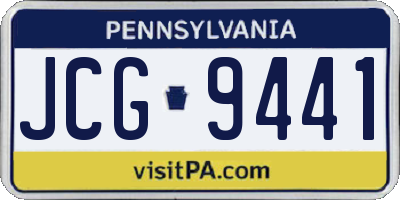 PA license plate JCG9441
