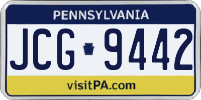 PA license plate JCG9442
