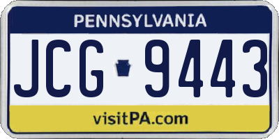 PA license plate JCG9443