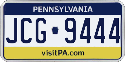 PA license plate JCG9444