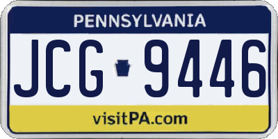 PA license plate JCG9446