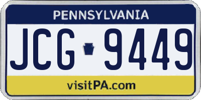 PA license plate JCG9449