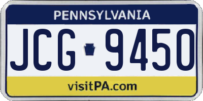 PA license plate JCG9450