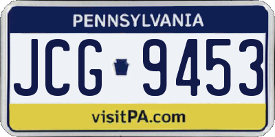 PA license plate JCG9453