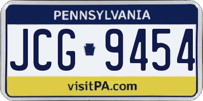 PA license plate JCG9454