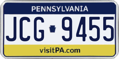 PA license plate JCG9455