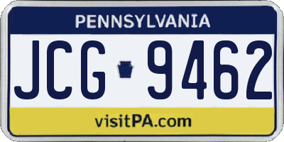 PA license plate JCG9462