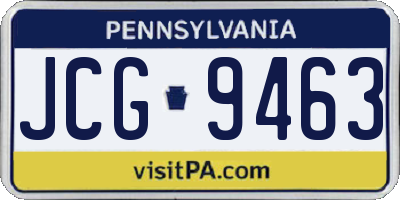 PA license plate JCG9463