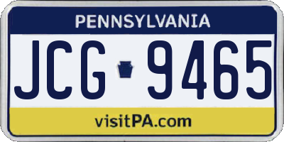 PA license plate JCG9465