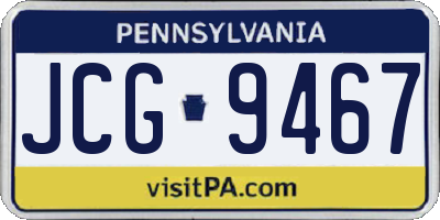 PA license plate JCG9467