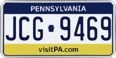 PA license plate JCG9469