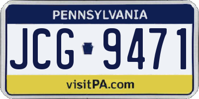 PA license plate JCG9471