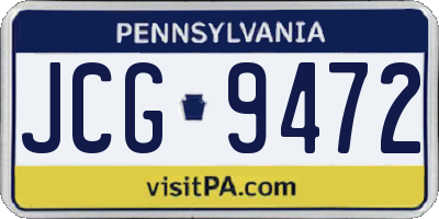 PA license plate JCG9472