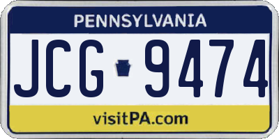 PA license plate JCG9474