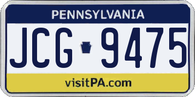 PA license plate JCG9475