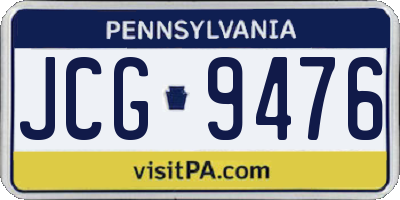 PA license plate JCG9476