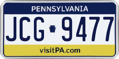 PA license plate JCG9477