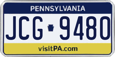 PA license plate JCG9480