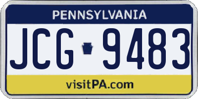 PA license plate JCG9483