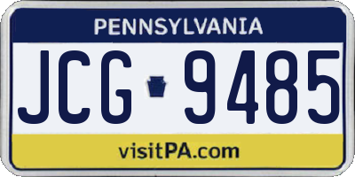 PA license plate JCG9485