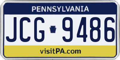 PA license plate JCG9486