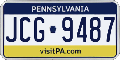 PA license plate JCG9487