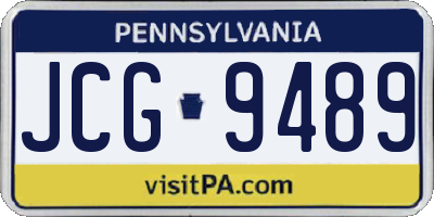 PA license plate JCG9489