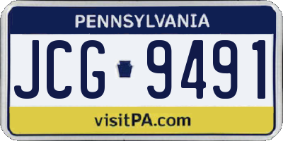 PA license plate JCG9491
