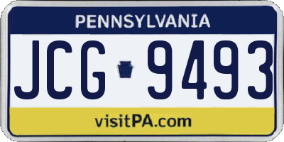 PA license plate JCG9493