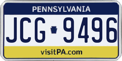PA license plate JCG9496