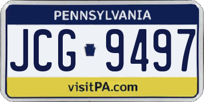 PA license plate JCG9497