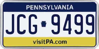 PA license plate JCG9499