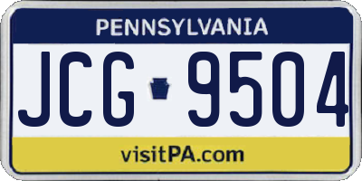 PA license plate JCG9504