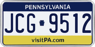 PA license plate JCG9512