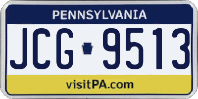 PA license plate JCG9513