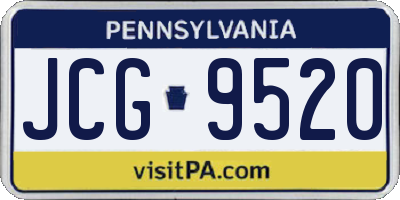 PA license plate JCG9520