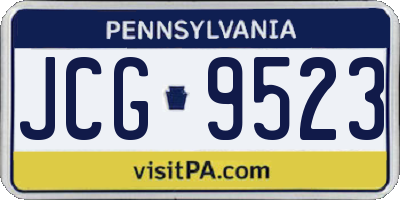 PA license plate JCG9523