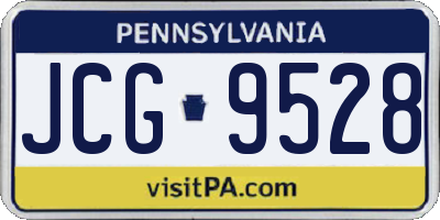 PA license plate JCG9528