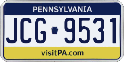 PA license plate JCG9531