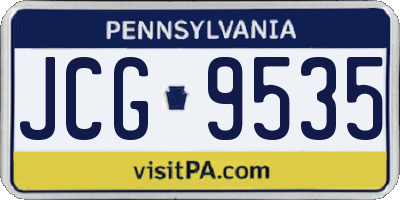 PA license plate JCG9535