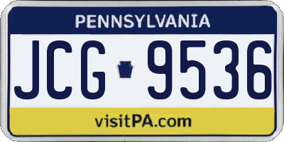 PA license plate JCG9536