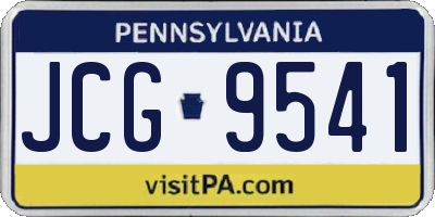 PA license plate JCG9541